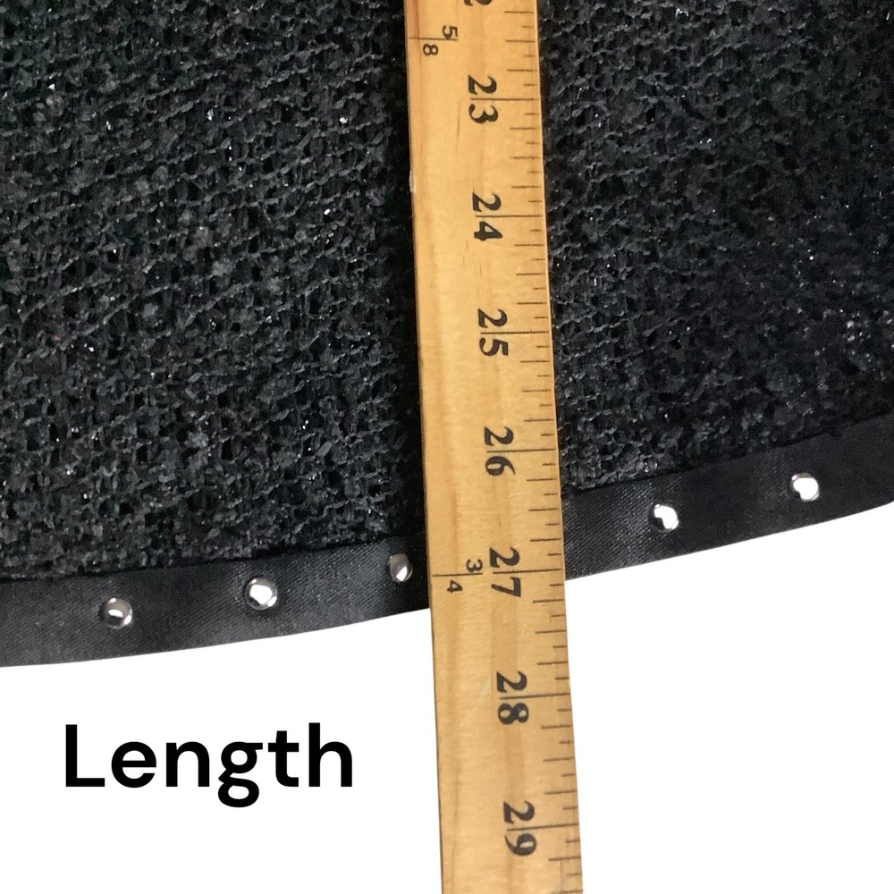 Nubiano Cardigan Women 16‎ Black Studded Open Front Church Whimsgoth Bell Sleeve - Picture 11 of 16